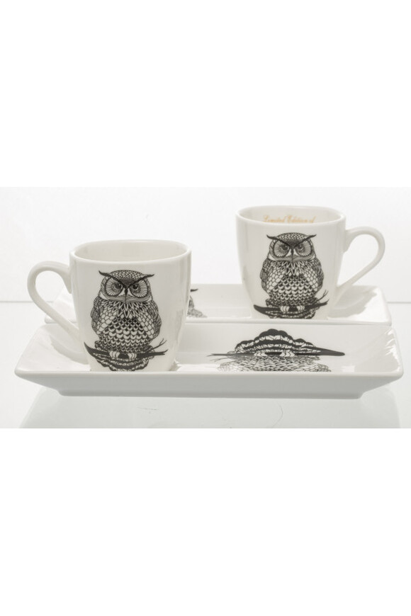 Owl, komplet filiżanek espresso w pudełku prezentowym