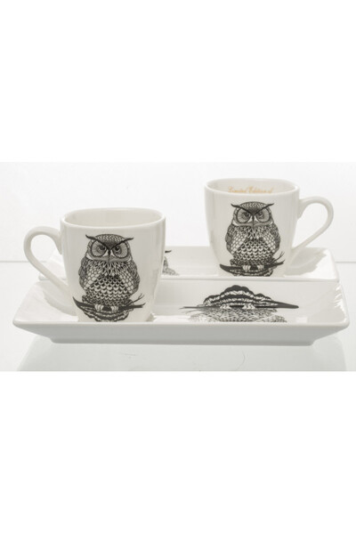 Owl, komplet filiżanek espresso w pudełku prezentowym