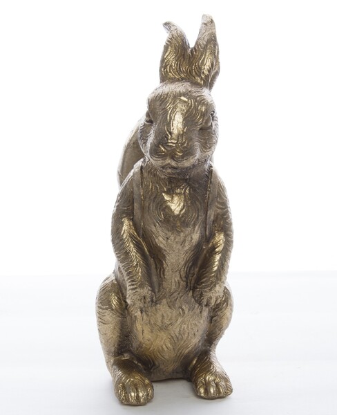 figurka złoty zajączek z jajkiem, Bunny, wym.16.5x6x9cm