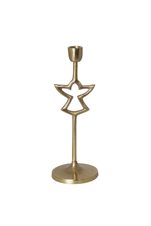 Xmas Gold, świąteczny świecznik złoty z aniołem