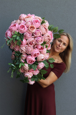 Pastelle Roses 2, wiązanka nagrobna, dł.60cm