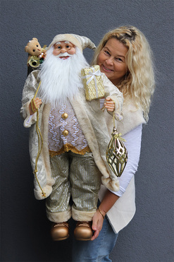 OD RĘKI bożonarodzeniowa figurka miękki stojący Mikołaj G, wys.92cm 