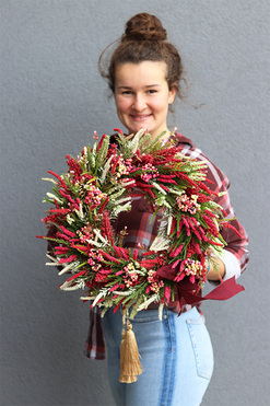 Dekoratornia 2, jesienny wianek z wrzosami i chwostem, śr.40cm