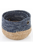 Blue Boho, kosz pleciony z liści kukurydzy