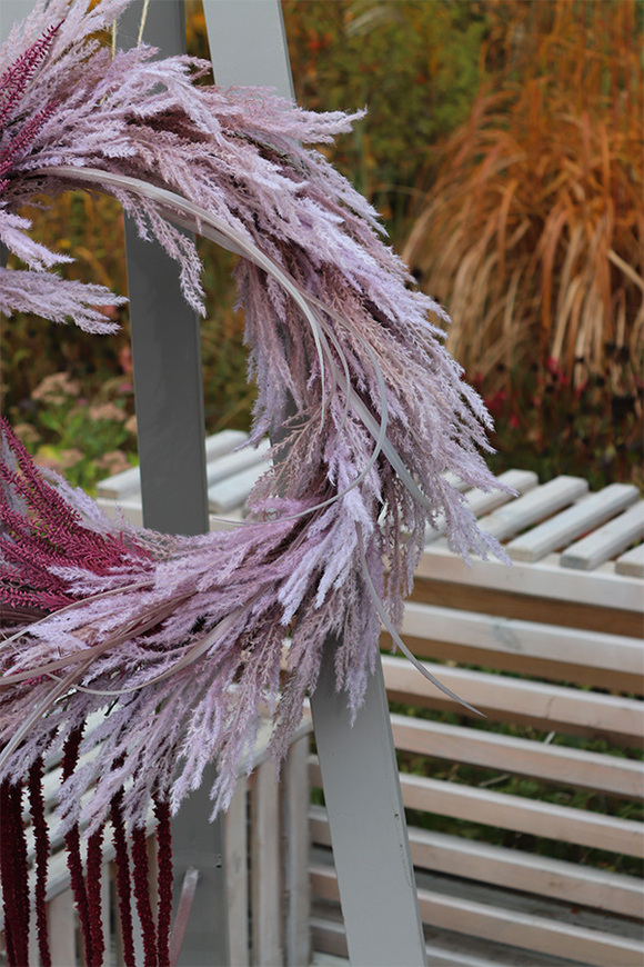 Wrzosowisko, dekoracyjny wianek z traw boho