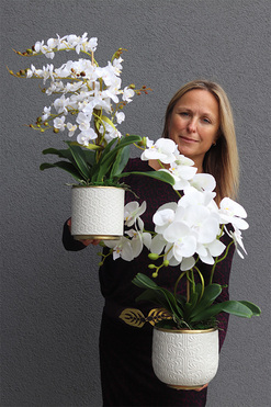 White Pearl, sztuczny storczyk, kpl.2szt