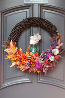 Perfect Lady, asymetryczny jesienny wianek z lalką