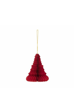 Boho Choinka, świąteczne papierowe bombki, czerwone, kpl.6szt, dł.13cm