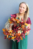 Jesienna Finezja, asymetryczny jesienny wianek, rozp.45cm