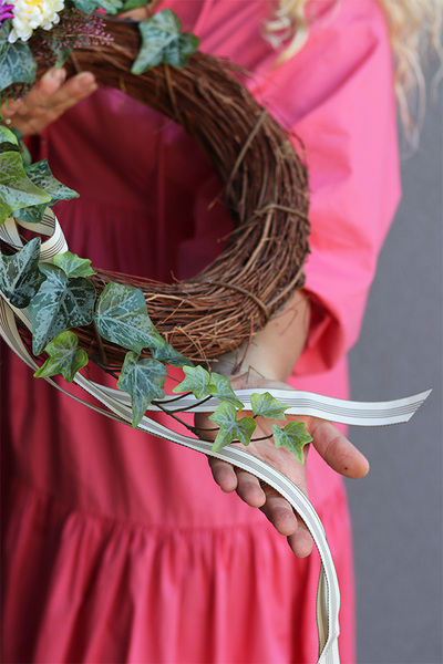 Kwiatowe Uśmiechy, barwny wianek z margerytkami