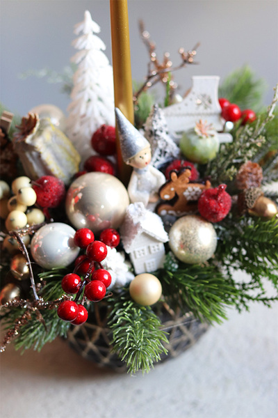 Nasza Zima, świąteczny stroik ze świecą