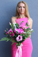 Pink Redutta, komplet dekoracji nagrobnych, wieniec + bukiet