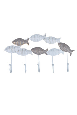 Boho Fish, wieszak ścienny, 5 haczyków, dł.30.5cm