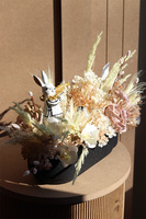 Black Easter Boho, stroik wielkanocny z zajączkiem