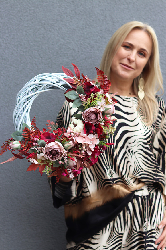 asymetryczny jesienny wianek	