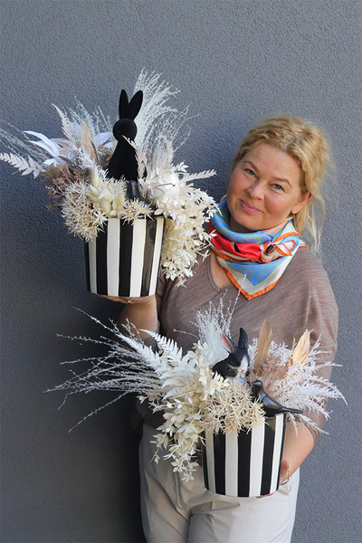 Beige Boho Big, wiosenny stroik z zajączkiem