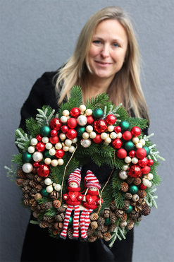 Dzieciństwo na Wsi, świąteczny wianek na drzwi, śr.45cm