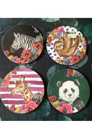 Safari, podkładki korkowe, okrągłe duże, 4szt