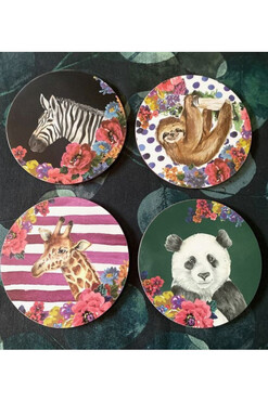 Safari, podkładki korkowe, okrągłe małe, 4szt.