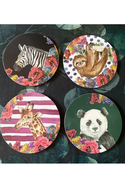 Safari, podkładki korkowe, okrągłe duże, 4szt