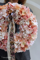 Hortensje Jesienne, wianek na drzwi z hortensji