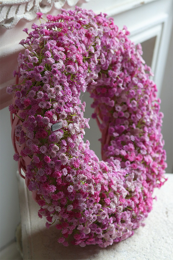 Balletina Rosa, delikatny kwiatowy wianek na drzwi