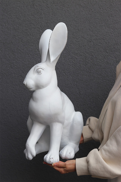 Bunny White, duży zajączek wielkanocny figurka