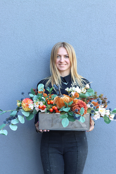 Brineta, kompozycja / stroik jesienny, wym.35x40x95cm