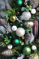 Winter Wondeland, klasyczny bożonarodzeniowy wianek XL, śr.70cm