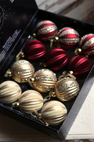 Red & Gold Velvet, błyszczące świąteczne bombki