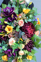 Jesienna Pora, fioletowo-żółta wiązanka nagrobna