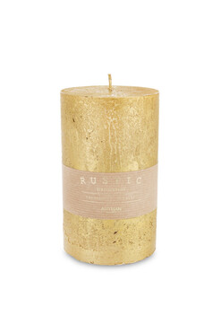 Rustic Candle, świeca w kształcie walca, złota, wym.15x9cm