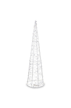 Simple Glimmeria, figurka choinka LED, srebrna A, wym.50x14.5x14.5cm