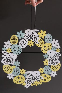 OD RĘKI Easter Eggs, wielkanocny wianek zawieszka, śr.30cm