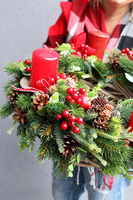 Boże Narodzenie, stroik adwentowy wieniec