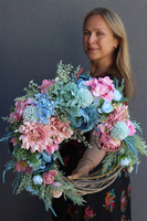 asymetryczny wianek dekoracyjny, Testarossa, śr.44cm 