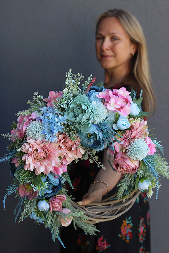 asymetryczny wianek dekoracyjny, Testarossa, śr.44cm 