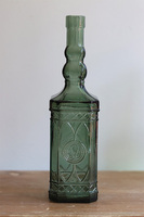 Recycle, wazon szklany butelka, ciemny zielony,