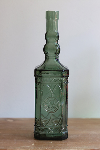 Recycle, wazon szklany butelka, ciemny zielony,