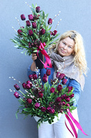 Tulipaneo Bordo, komplet dekoracji nagrobnych