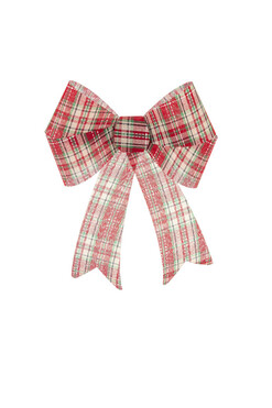 Tartan B, dekoracyjna kokarda zawieszka, kpl.12szt, wym.30x24cm