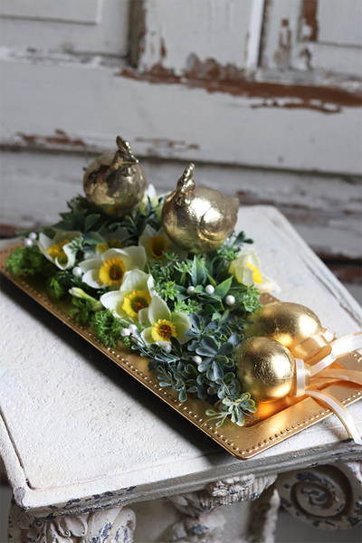 dekoracja wielkanocna, Złoty Kurnik, wym.14x36x18cm