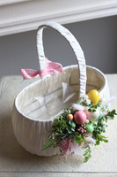 Pastelis, dekorowany koszyczek wielkanocny