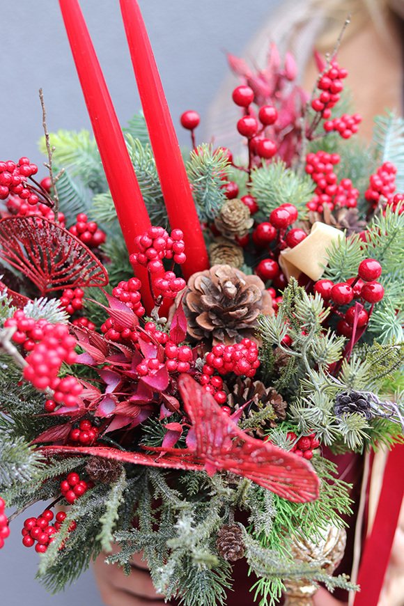 Boretto, flowerbox świąteczny