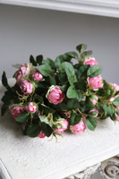 Róża Natural Pink, gałązka sztucznej róży