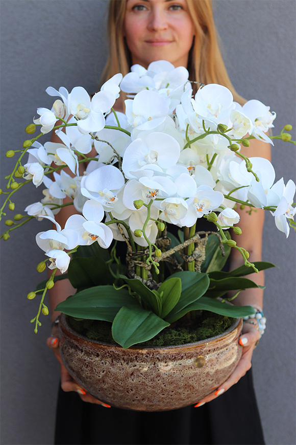 Ceramic House, sztuczny storczyk w ozdobnej misie