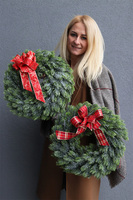 Frozen Christmas A, świąteczny wianek z kokardą