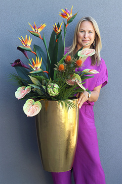 Anturium & Strelicja Złota Bajka, egzotyczna kompozycja, wys.120cm