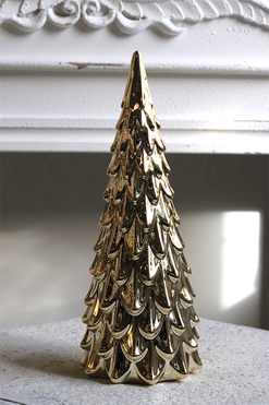 OD RĘKI Xmas Glamour, figurka świąteczna choinka, złota, wys.27cm