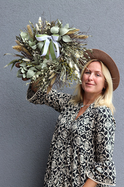 OD RĘKI Letnie Upały, dekoracyjny wianek z suszem, rozp.42cm 